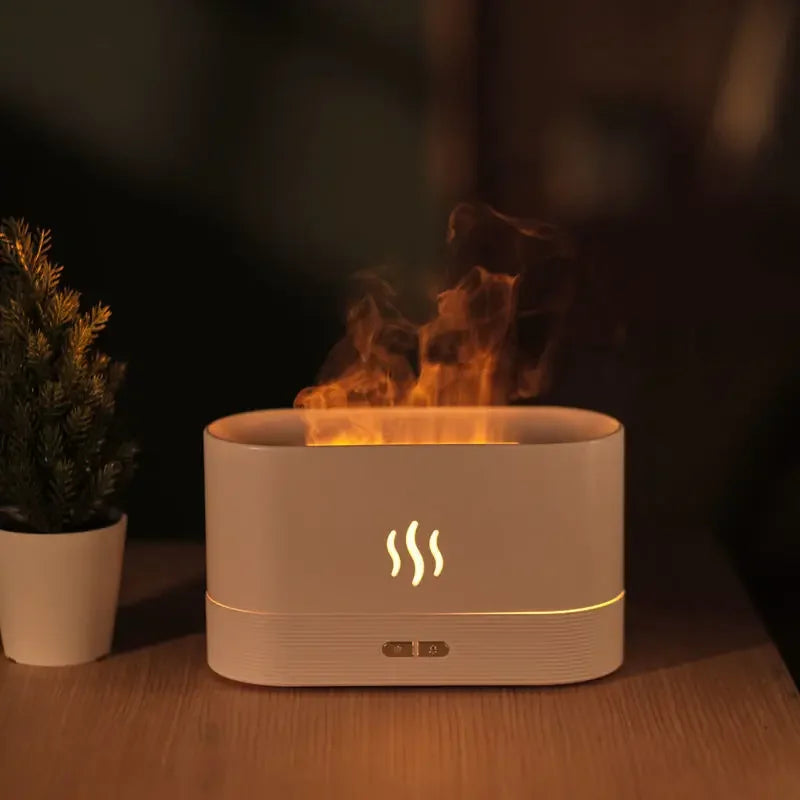 Cozy Habit™ GlowMist – LED Flame Humidifier