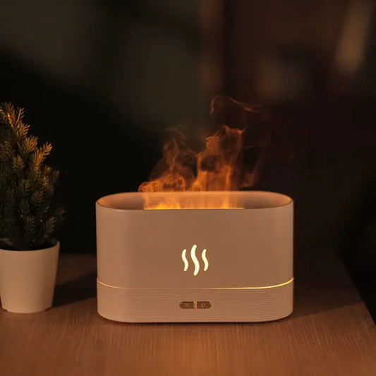 Cozy Habit™ GlowMist – LED Flame Humidifier